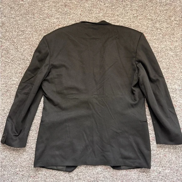 Vintage Lubiam Elegant Black Cashmere and Wool Men's Blazer Made in Italy 50R - Picture 8 of 13